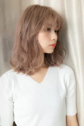 ミディアム カラー パーマ クセ毛解決のプロ💠 棚村竜太のヘアスタイル