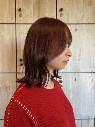 ミディアム カラー れいな🌼 ボブ･艶カラー🌼のヘアスタイル