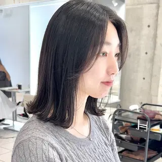 ミディアム カラー 一番似合うボブ /表参道/naoyaのヘアスタイル