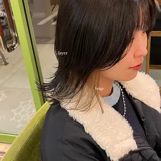 ミディアム カラー an.nico所属・レイヤー/透明感艶 カラー丸山ななほのヘアスタイル