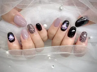 ネイル I-nailロング /ワンホン/キラキラのネイルデザイン