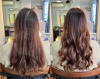 セミロング カラー stoke TOKYO所属・野村 果音(カノン)のヘアスタイル