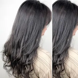 ロング カラー JuNブリーチに 縮毛矯正するプロのヘアスタイル