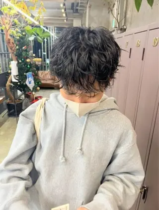 ショート パーマ メンズ ナガノリノ /ボブ/ ベージュ/暖色のヘアスタイル