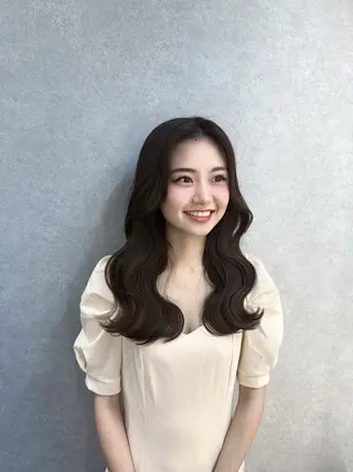 セミロング パーマ 韓国ヘア/韓国風 パーマ/kazueのヘアスタイル