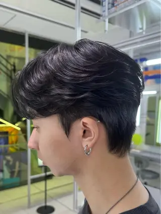 ショート パーマ メンズ ダウンパーマ/韓国 ヘア/ブリーチ/桑本のヘアスタイル