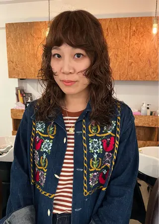 セミロング パーマ 暖色/パーマ 🌼クニトウメイのヘアスタイル