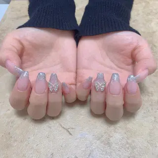 ネイル はな💎ネイル ワンホン、長さ出しのネイルデザイン