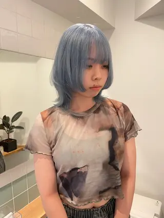 ミディアム カラー laff 新宿所属・ボブ/ケアパーマ/ レイヤー/縮毛矯正のヘアスタイル