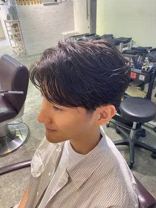 パーマ メンズ パーマ特化/フェザー パーマシャドウ/真生のヘアスタイル