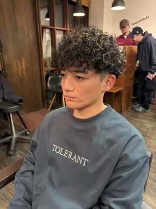 ミディアム パーマ 早稲田/メンズ専門 /フェード/葛西裕季のヘアスタイル