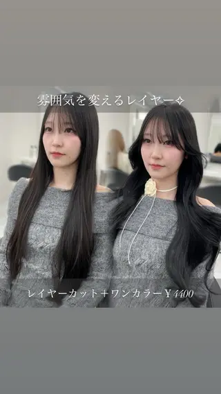 セミロング MOE 福岡韓国ヘア✧︎のヘアスタイル