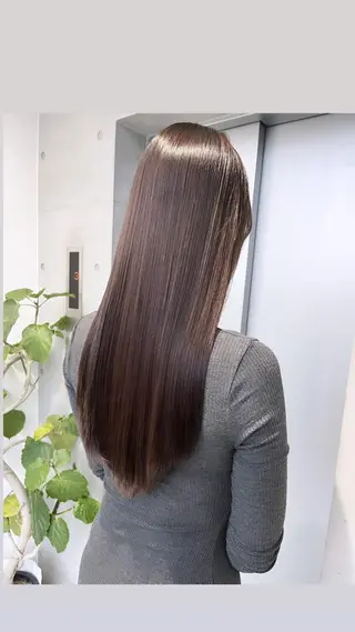 ロング カラー ヘアアレンジ 透明感/オリーブ/ グレージュ/YUKAのヘアスタイル