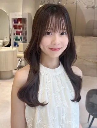 セミロング カラー カット無料｜レイヤー カット｜韓国モテへアのヘアスタイル