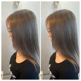 セミロング カラー 富原 そらのヘアスタイル