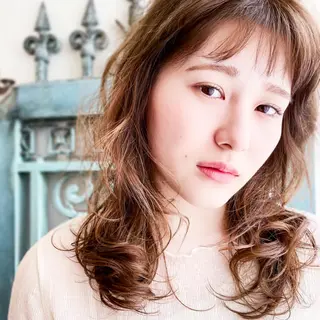 ロング カラー パーマ ヘアアレンジ メンズ 表参道Lise おおいしおりのヘアスタイル