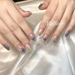 ネイル RAFFINE 月🦋🩵のネイルデザイン