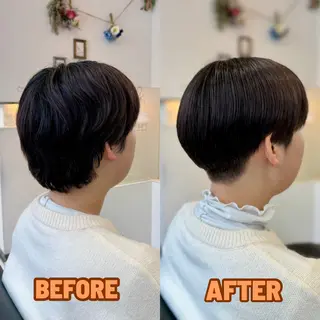 ショート YASU🍎CUT 赤系カラー/ヘアケアのヘアスタイル