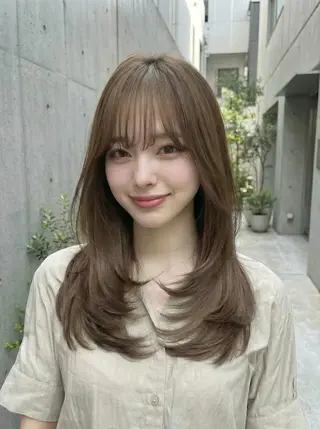 ロング レイヤー/顔周り🌈 韓国特化 ヒトミ☁️のヘアスタイル