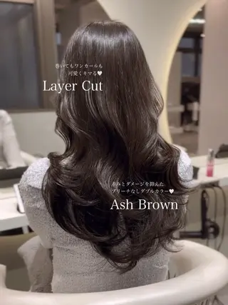 ロング カラー 大宮レイヤーカット ハッシュ　柏崎颯刀のヘアスタイル