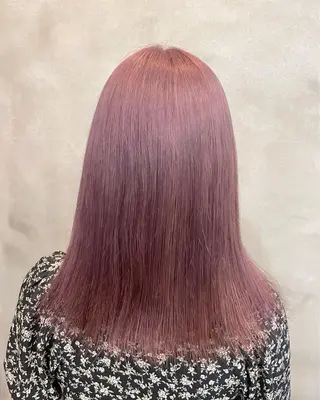 セミロング カラー ヘアアレンジ 【ピンク/韓国ヘア/ ヘアセット】亜海のヘアスタイル