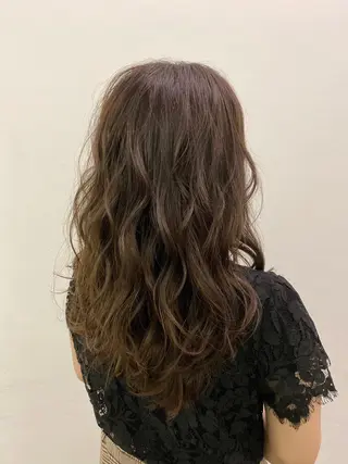 セミロング カラー brace今里店店長 加井直樹のヘアスタイル