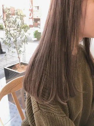 ロング カラー 顔周りレイヤー/韓国 ブリーチminamiのヘアスタイル