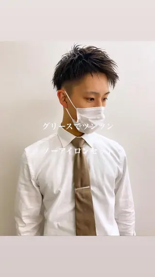 ショート カラー パーマ ヘアアレンジ メンズ 【池袋/スパイキー ショート】ⓝⓘⓜⓤのヘアスタイル