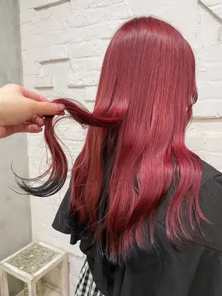 ロング カラー 【ピンク/韓国ヘア/ ヘアセット】亜海のヘアスタイル