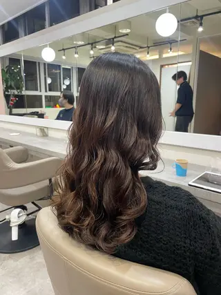 セミロング パーマ 韓国風パーマ/ヘア セット/店長みづきのヘアスタイル