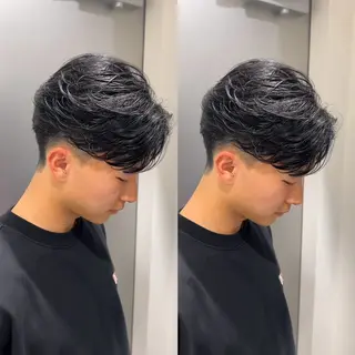 ショート パーマ メンズ synergy所属・🔥バレイヤージュ かいきのヘアスタイル