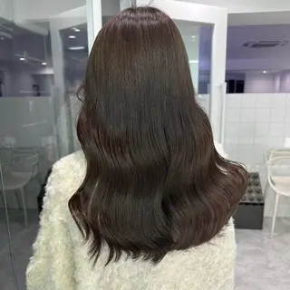 ロング カラー 韓国風艶髪🎀 暖色カラー🤍のヘアスタイル