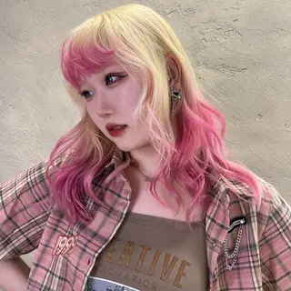 ロング カラー ヘアアレンジ ボブハイトーン🦖 デザインMAMIのヘアスタイル