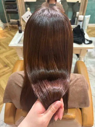 セミロング 透明感カラー/縮毛 矯正/あいりのヘアスタイル