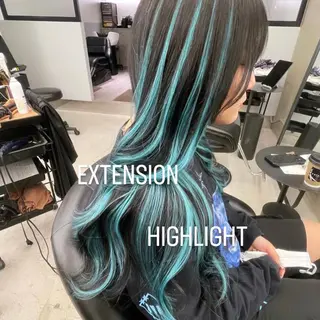 ロング カラー エクステ🩵ブリーチ 韓国ヘア🩵KAEのヘアスタイル