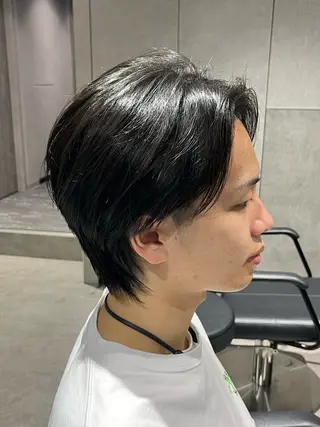 ショート カラー パーマ メンズ 【センターパート/ マッシュ】ryokaのヘアスタイル