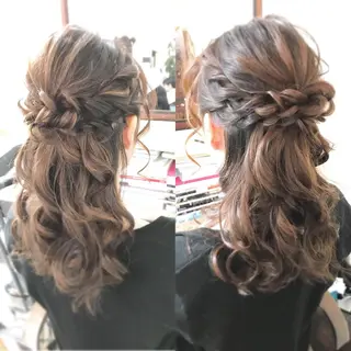セミロング ヘアアレンジ ヘアセット/卒業式 袴着付け✨清水玲歌のヘアスタイル