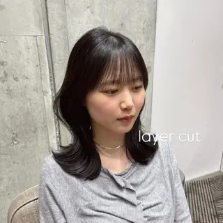 ミディアム 顔周り/レイヤー🎀 natsumiのヘアスタイル