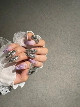 ネイル I-nailロング /ワンホン/キラキラのネイルデザイン