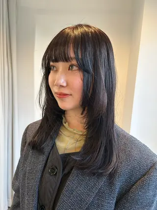 セミロング カラー ヘアアレンジ 🎀suzuna 透明感colorのヘアスタイル