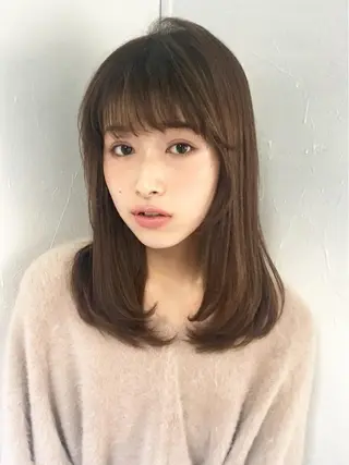 セミロング カラー ヘアアレンジ ❣️韓国レイヤー ❣️渡部晃輝のヘアスタイル