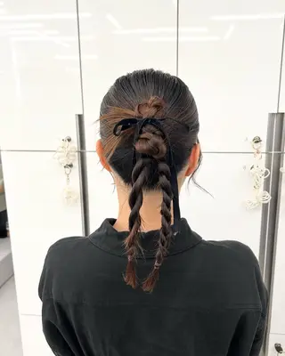 セミロング 韓国ヘア/顔周り ヘアセット/加藤優里のヘアスタイル