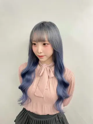 ロング カラー 𝙃𝘼𝙍𝙐🎀 韓国×エクステのヘアスタイル