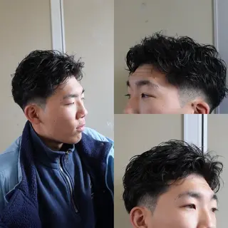 パーマ メンズ Men’s  salon ANSWER所属・SHIZUKU 大阪短髪フェードのヘアスタイル