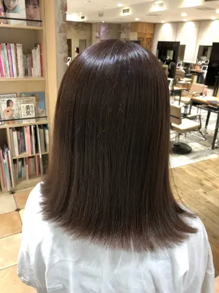 セミロング 新宿／透明感カラー/ 髪質改善/早野大空のヘアスタイル