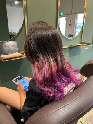 セミロング カラー ヘアアレンジ キッズ カラースペシャリスト しょう🧑🏼‍🎨のヘアスタイル