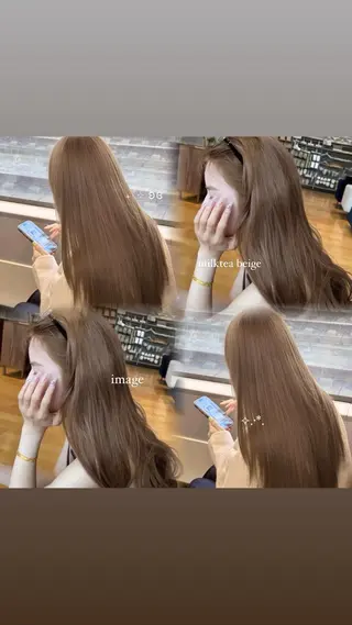 カラー 透ける透明感カラー 🤍anju🎀のヘアスタイル