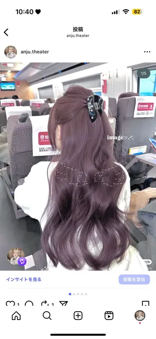 カラー 透ける透明感カラー 🤍anju🎀のヘアスタイル