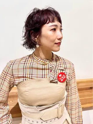 ショート カラー パーマ 柏サニーズ✂︎クセ毛 ◎ショート◎正樹のヘアスタイル