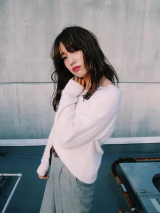 セミロング ロング カラー レイヤーカット/ パーマ/鎌田実奈歩のヘアスタイル